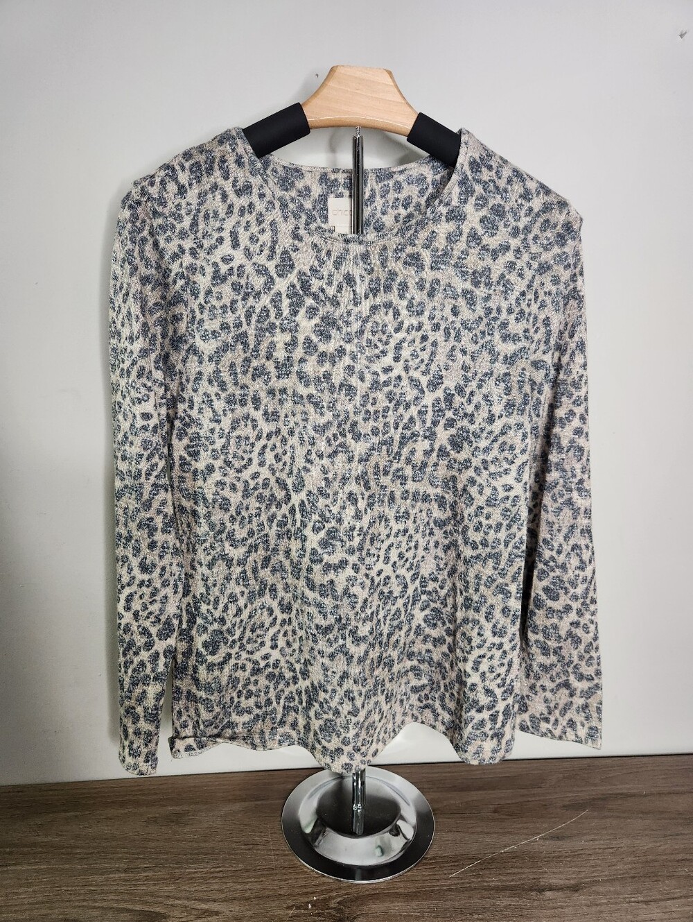 Chico's Leopard Lightweight Pullover Sweater